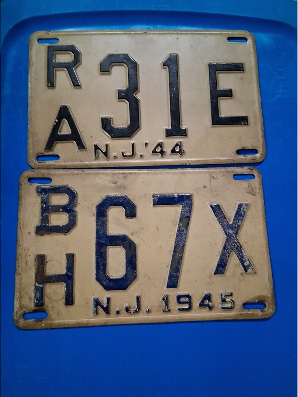 1945 And 1944 New Jersey License Plates 31e And 67x